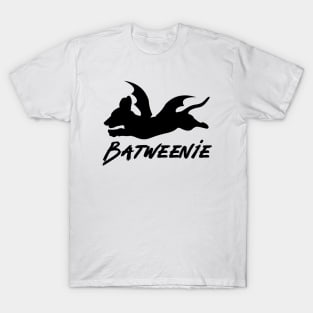 Batweenie Dachshund Black Words T-Shirt